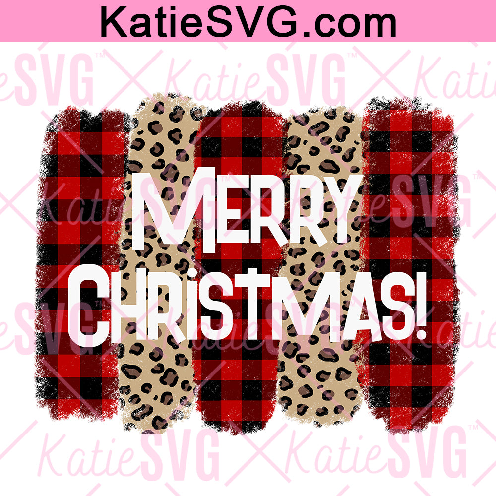 Cheetah Print Merry Christmas Animal Print Holiday Design PNG Digital Download File