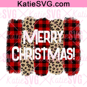 Cheetah Print Merry Christmas Animal Print Holiday Design PNG Digital Download File