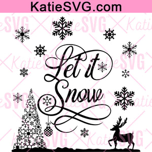 Let It Snow SVG | Christmas Saying SVG | Holiday Sign Svg Winter Png Cut File Cricut Clipart Instant Download